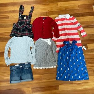 Bundle lot of girl dress, shorts, shirts and sweater